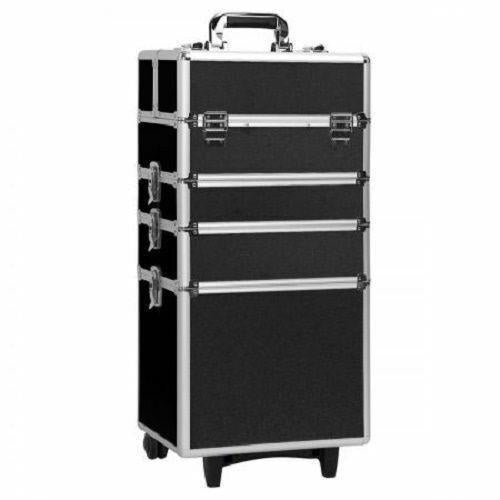 Aluminum Rolling Makeup & Jewelry Organizer Trolley with Handle - Salon & Travel